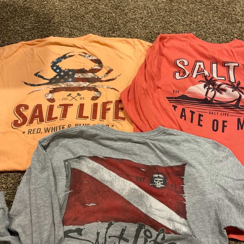 Salt Life Tshirts 2 long sleeve 1 short sleeve